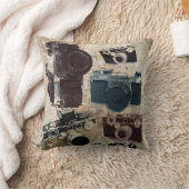 動揺してなカメラマンの写真撮影のレトロのカメラ クッション (ブランケット)