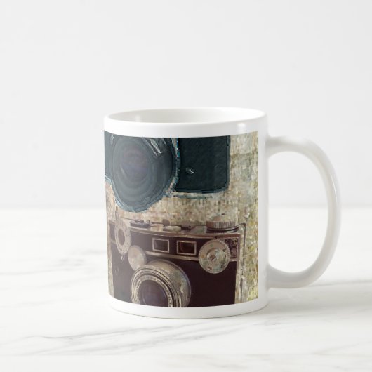 動揺してなカメラマンの写真撮影のレトロのカメラ コーヒーマグカップ (右)