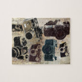 動揺してなカメラマンの写真撮影のレトロのカメラ ジグソーパズル (横)