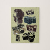 動揺してなカメラマンの写真撮影のレトロのカメラ ジグソーパズル (縦)