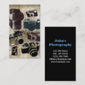動揺してなカメラマンの写真撮影のレトロのカメラ 名刺 (正面/裏面)