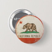 動揺してなカリフォルニア共和国の旗が付いているボタン 缶バッジ (正面&裏面)
