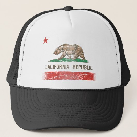 動揺してなカリフォルニア共和国の旗 キャップ (正面)