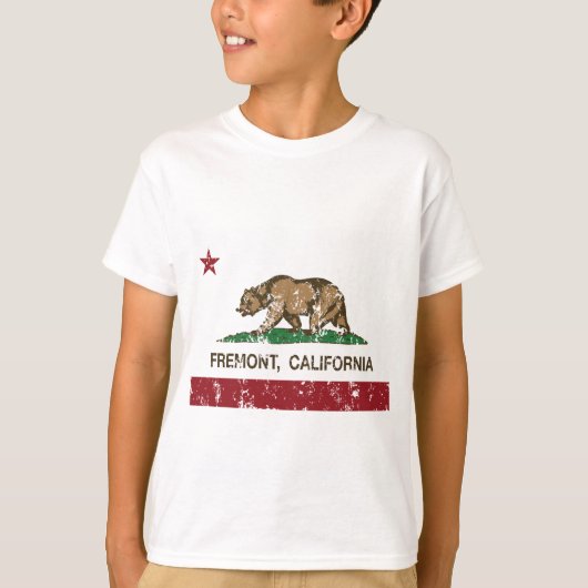 動揺してなカリフォルニア旗fremont tシャツ (正面)