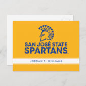 動揺してなサンノゼの州のSpartansのロゴWordmark インビテーションポストカード (正面/裏面)