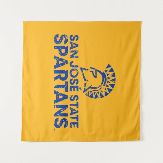 動揺してなサンノゼの州のSpartansのロゴWordmark タペストリー (正面(横))