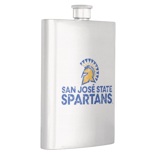 動揺してなサンノゼの州のSpartansのロゴWordmark フラスク (右)