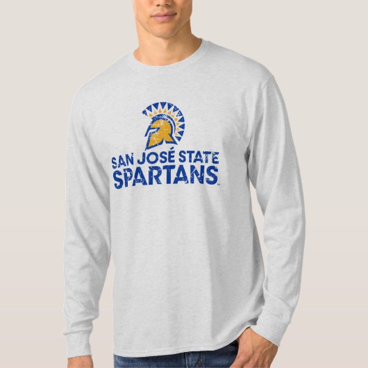 動揺してなサンノゼの州のSpartansのロゴWordmark Tシャツ (正面)