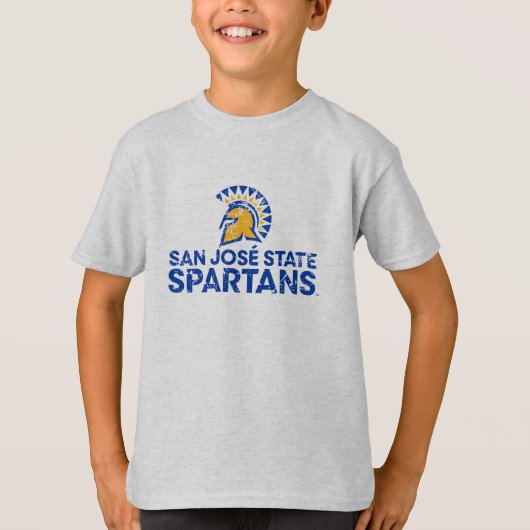 動揺してなサンノゼの州のSpartansのロゴWordmark Tシャツ (正面)