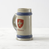 動揺してなスイスの紋章付き外衣 ビールジョッキ (正面左)