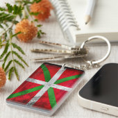 動揺してなスタイルのバスクの旗: Ikurriña、 キーホルダー (正面右)