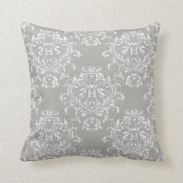 動揺してなダマスク織の装飾用クッション-灰色/灰色 クッション