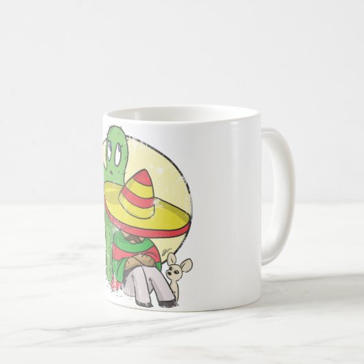 動揺してなチビ（小さくかわいく書いた感じ）のソンブレロ コーヒーマグカップ (正面右)