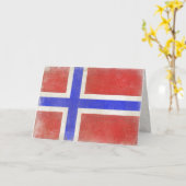 動揺してなノルウェーの旗が付いている挨拶状 カード (黄色い花)