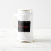 動揺してなボーダーステイン ビールジョッキ (正面左)