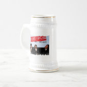 動揺してなボーダーステイン ビールジョッキ (正面左)