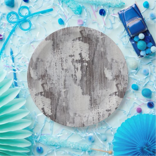 動揺してなマウイによって水漆喰を塗られるカシ木穀物の一見 ペーパープレート (パーティー)