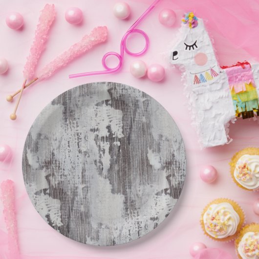 動揺してなマウイによって水漆喰を塗られるカシ木穀物の一見 ペーパープレート (パーティー)