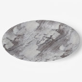 動揺してなマウイによって水漆喰を塗られるカシ木穀物の一見 ペーパープレート (アングル)