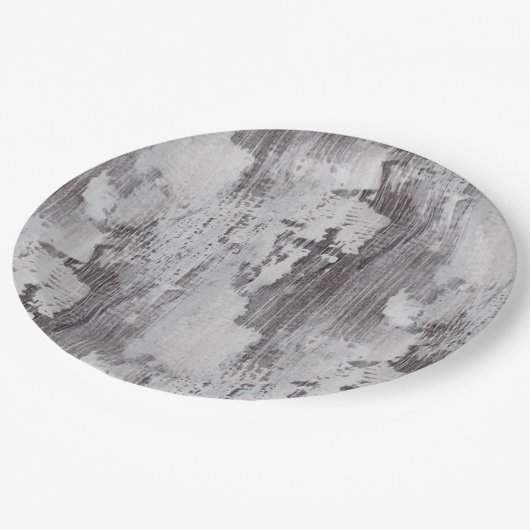 動揺してなマウイによって水漆喰を塗られるカシ木穀物の一見 ペーパープレート (アングル)