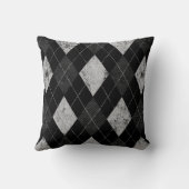 動揺してなモノクロアーガイル クッション (裏面)