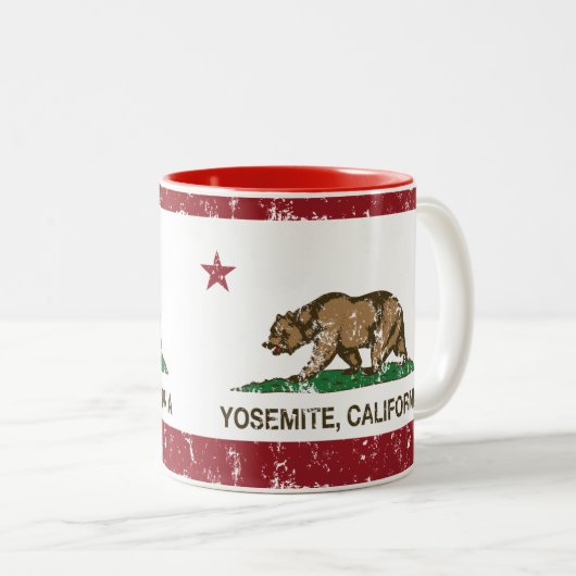 動揺してなヨセミテカリフォルニア共和国 ツートーンマグカップ (正面右)