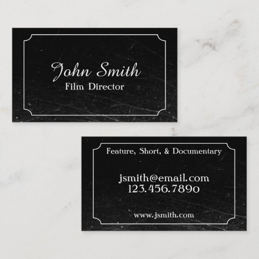 動揺してなヴィンテージの無声映画 名刺 (正面/裏面)