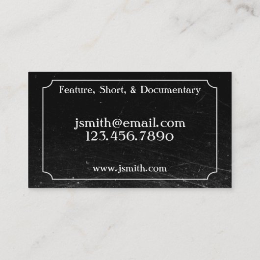 動揺してなヴィンテージの無声映画 名刺 (裏面)