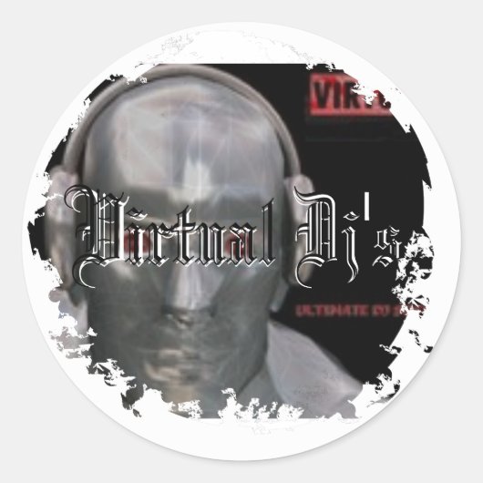 動揺してな円形のステッカー ラウンドシール (正面)