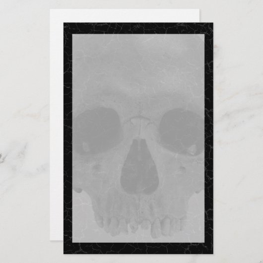 動揺してな割れたスカルのゴシック様式文房具 便箋 (正面/裏面)