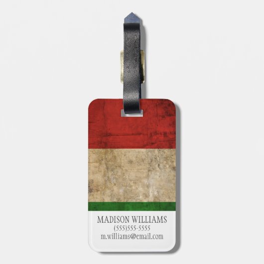 動揺してな国旗|イタリア ラゲッジタグ (裏面縦)