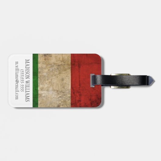 動揺してな国旗|イタリア ラゲッジタグ (裏面横)