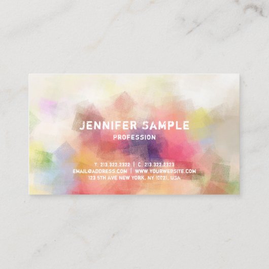 動揺してな文字のエレガントなモダンの抽象芸術のテンプレート 名刺 (裏面)