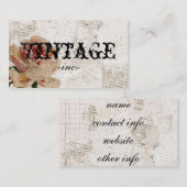 動揺してな文字上のヴィンテージの花 名刺 (正面/裏面)