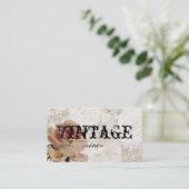 動揺してな文字上のヴィンテージの花 名刺 (スタンド正面)