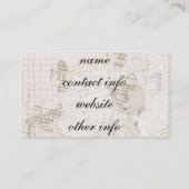 動揺してな文字上のヴィンテージの花 名刺 (裏面)