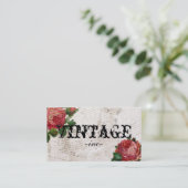 動揺してな文字上のヴィンテージの花 名刺 (スタンド正面)