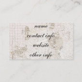 動揺してな文字上のヴィンテージの花 名刺 (裏面)