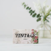 動揺してな文字上のヴィンテージの花 名刺 (スタンド正面)