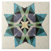 動揺してな水彩画のKaleidescopicのペルシャ人の星 タイル (正面)