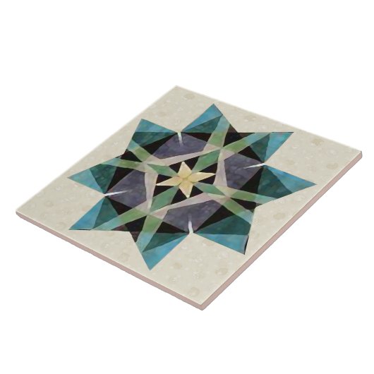 動揺してな水彩画のKaleidescopicのペルシャ人の星 タイル (側面)