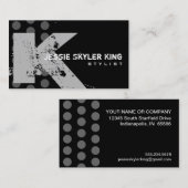 動揺してな水玉模様-モノグラムK 名刺 (正面/裏面)