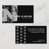 動揺してな水玉模様-モノグラムN 名刺 (正面/裏面)