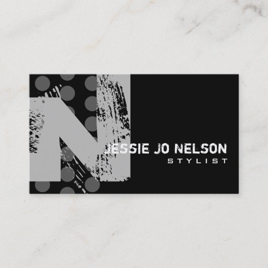 動揺してな水玉模様-モノグラムN 名刺 (正面)