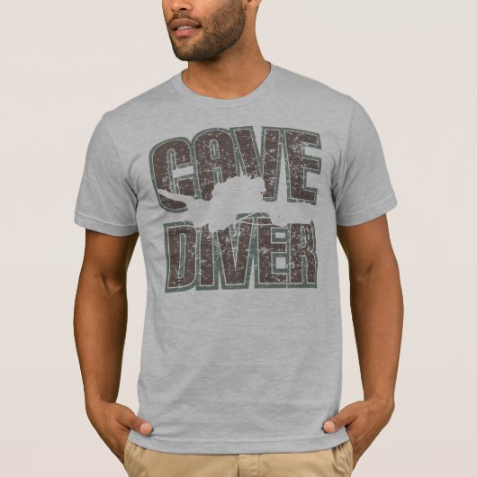 動揺してな洞窟のダイバーの文字 Tシャツ (正面)
