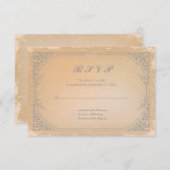 動揺してな砲金の灰色のヴィンテージスクロールrsvpカード 出欠カード (正面/裏面)