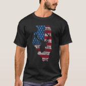 動揺してな米国旗のイリノイのシカの捜すこと Tシャツ (正面)