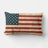 動揺してな米国旗のヴィンテージ ランバークッション (正面)