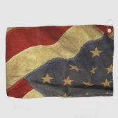 動揺してな米国旗 ゴルフタオル (横)