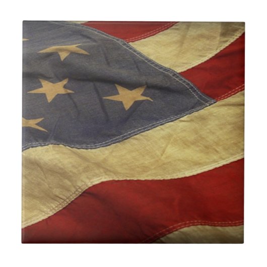 動揺してな米国旗 タイル (正面)